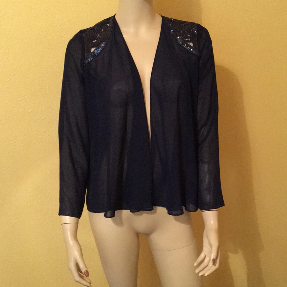 S.L. Fashions NWT Sheer Open Front Jacket